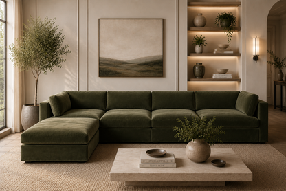 Belva 4 Seater Modular Sofa with Storage Ottoman