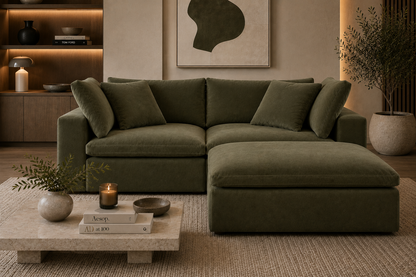 Lunara Cloud 2 Piece Sofa With Footstool