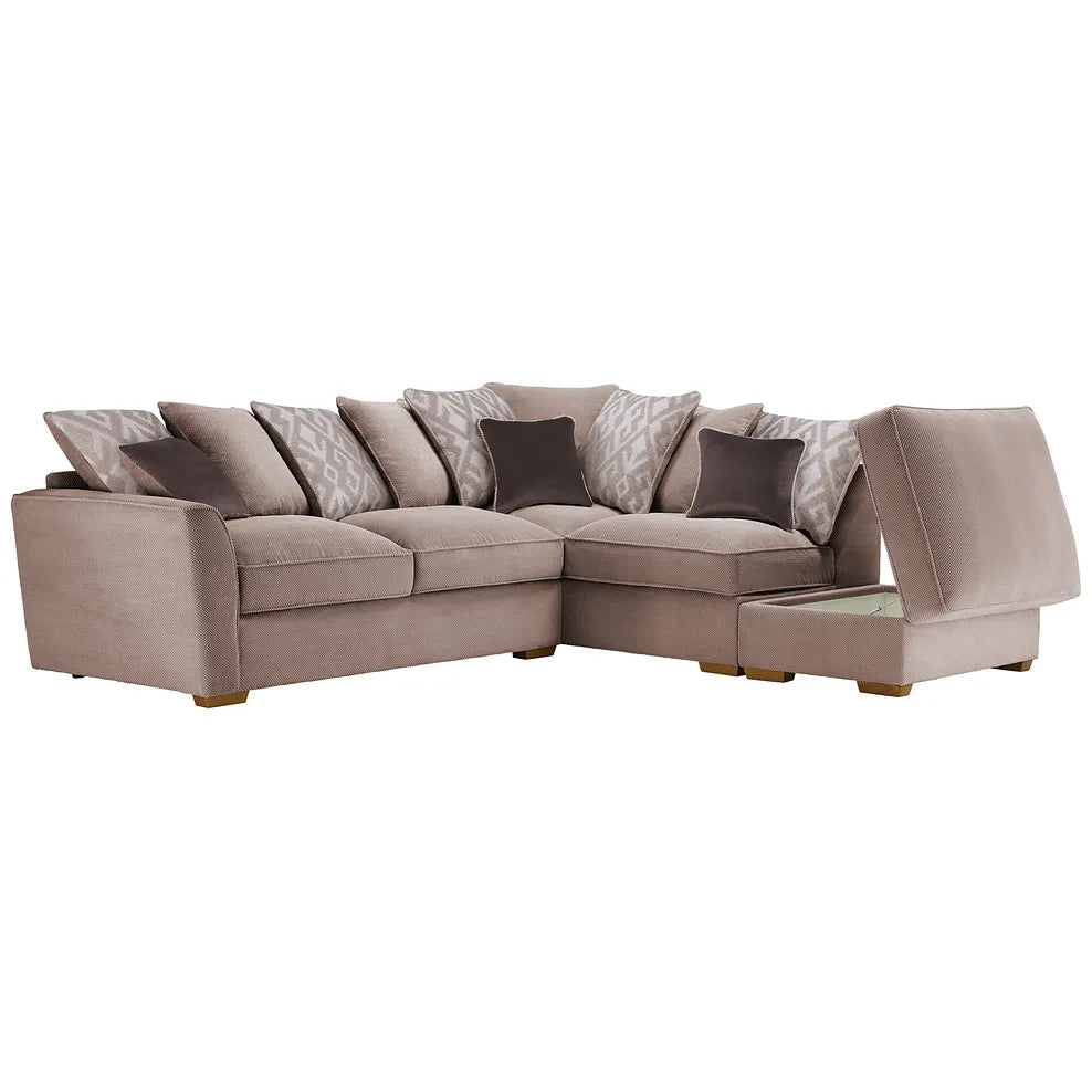 Alaska Corner Pillow Back Sofa Left Hand - luxury chenille corner sofa by Vogue Vocus view 2