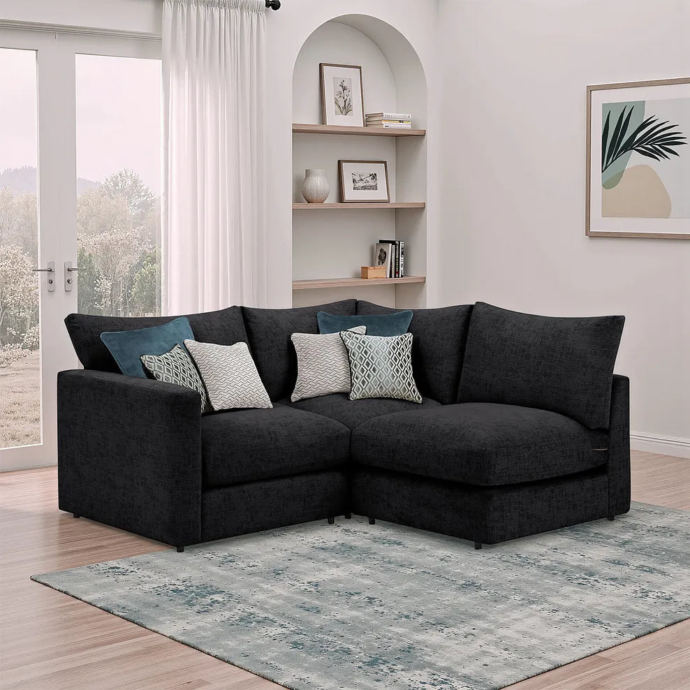 Noir Luxe 3 Seat Left Hand Corner Sofa