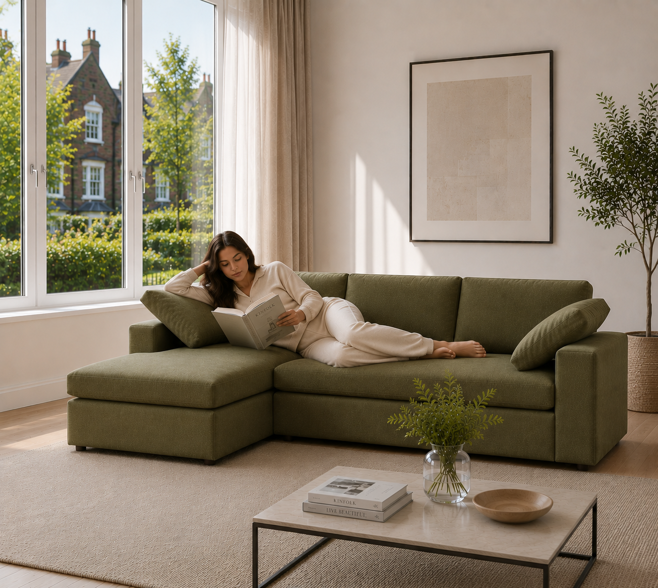 Velora Chaise Wide Arm Modular Corner Sofa
