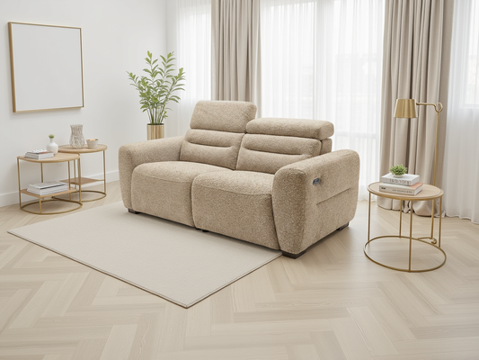 Akira 3 Seater Recliner Sofa in Beige