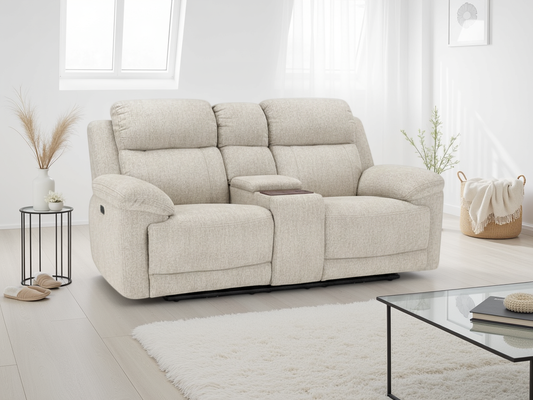 Monaco 2 Seater Recliner Sofa in Beige