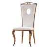 Pescara Dining Chair Stainless Steel and Faux Leather White - luxury dining furniture