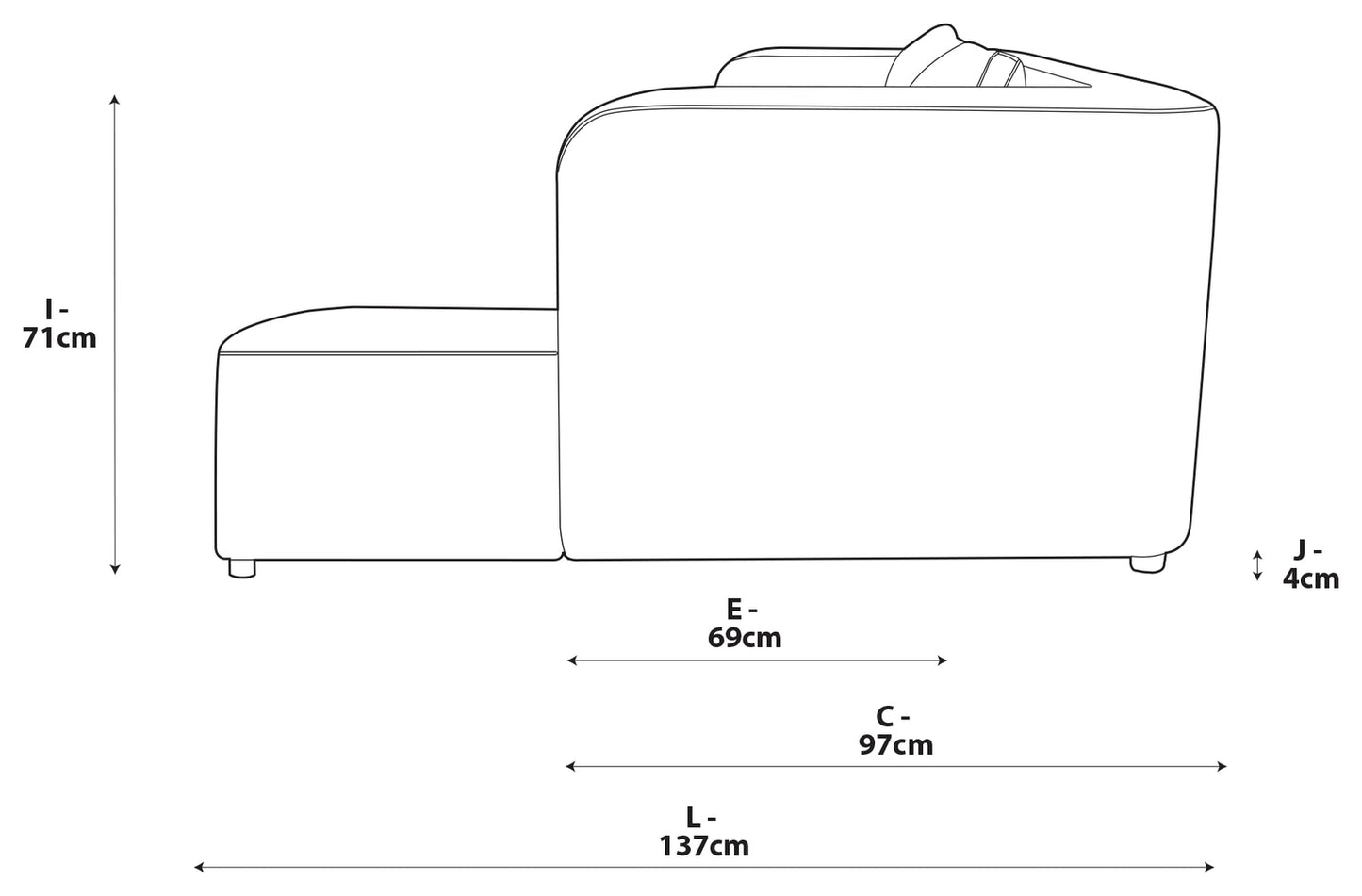 Vogue Modular Right Hand Corner Chaise