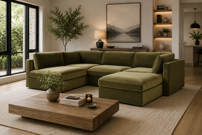 Belva Modular L-Shape With Storage Ottoman