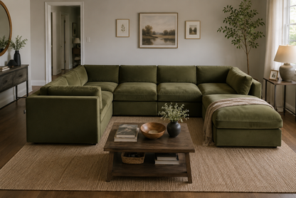 Belva Modular Grand Corner with Storage Ottoman Sofa