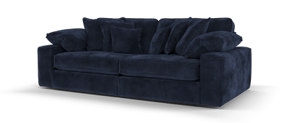 Maison 4-Seater Navy Chenille Sofa | Precision Dual-Tone Piping - luxury velvet corner sofa in navy by Vogue Vocus view 2