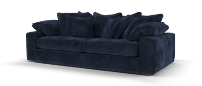 Maison 4-Seater Navy Chenille Sofa | Precision Dual-Tone Piping - luxury velvet corner sofa in navy by Vogue Vocus view 6