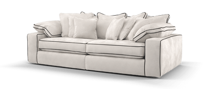 Maison 4-Seater Ivory Chenille Sofa | Precision Dual-Tone Piping - luxury velvet corner sofa in ivory by Vogue Vocus view 5
