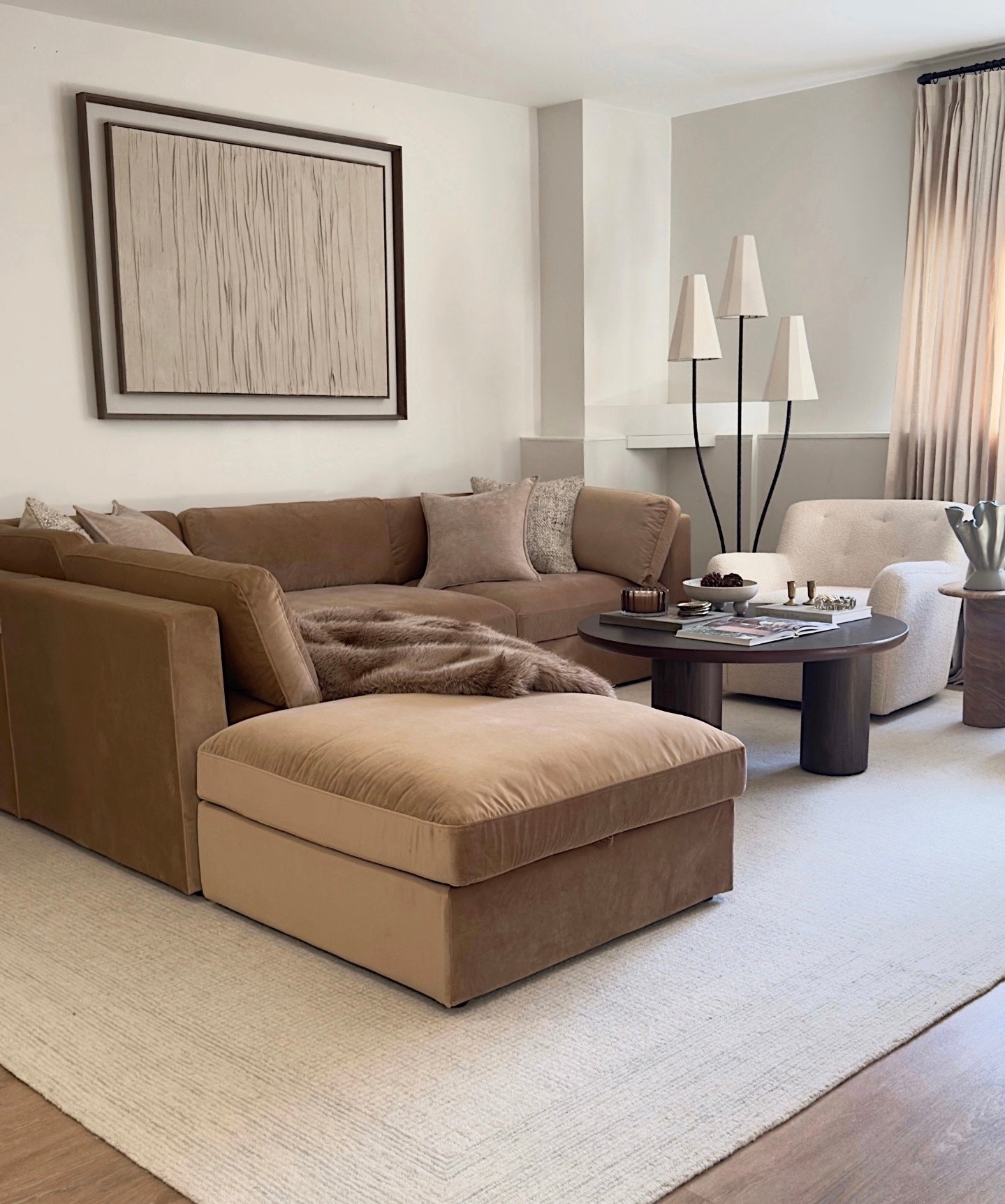 Belva 2 Seater with Stool Modular Sofa - luxury modular sofa by Vogue Vocus view 3