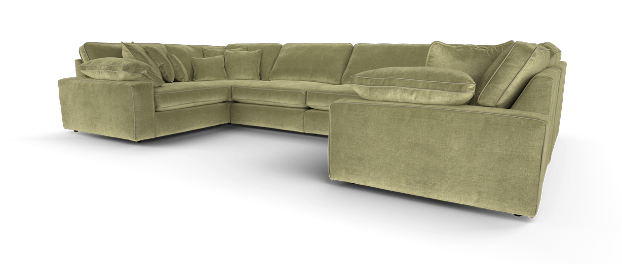 Maison Large U Shape Sofa With Contrast Piping Full Back