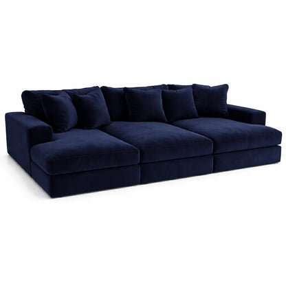 Oscar Cinema Velvet Sofa – 3 Seater with feather filled Cushions-Vogue Vocus