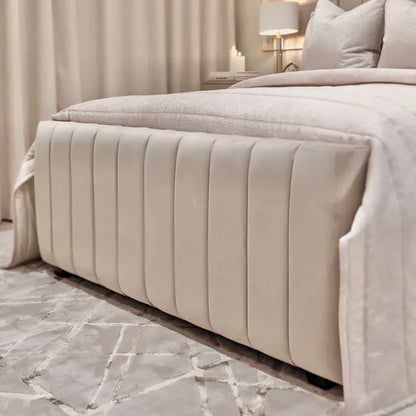 Isla Vanilla Luxe Ottoman  Panelled Bed